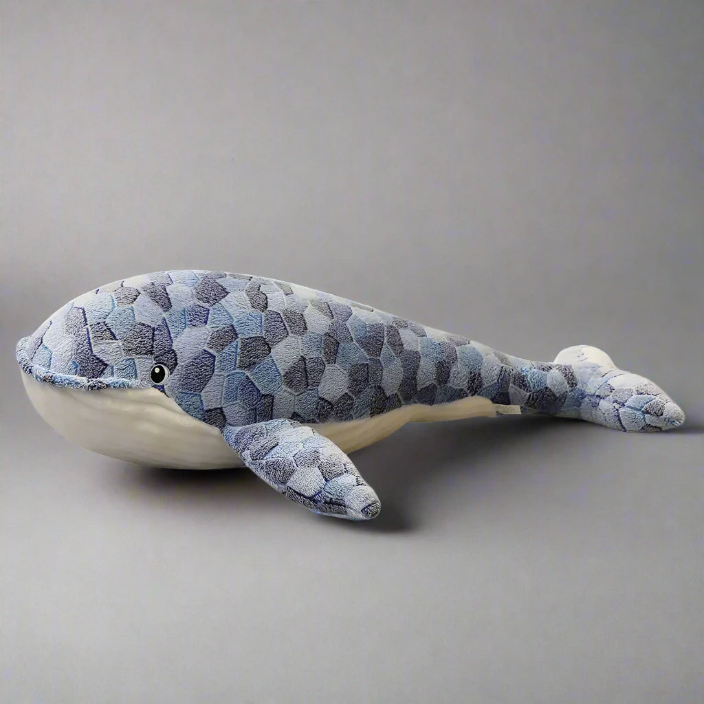 Bubbly Blue Whale Shark Side View plush soft toy