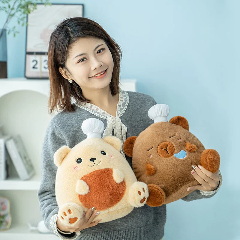 Capybara and bear soft toys