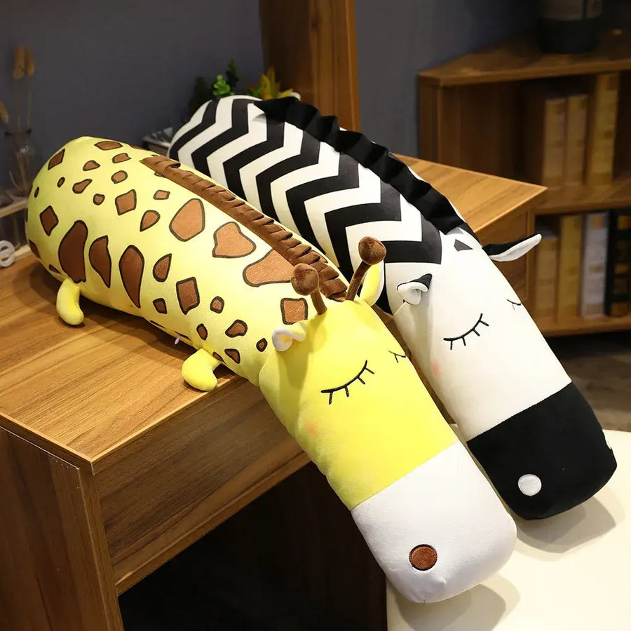 Creature Comforts: Kawaii Body Pillow giraffe and zebra plushie