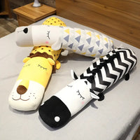 Creature Comforts: Kawaii Body Pillow zebra, lion, and dog plushie