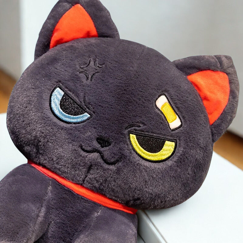 Dark Series Villainous Cat Plushie Face Detail emotional support plushie
