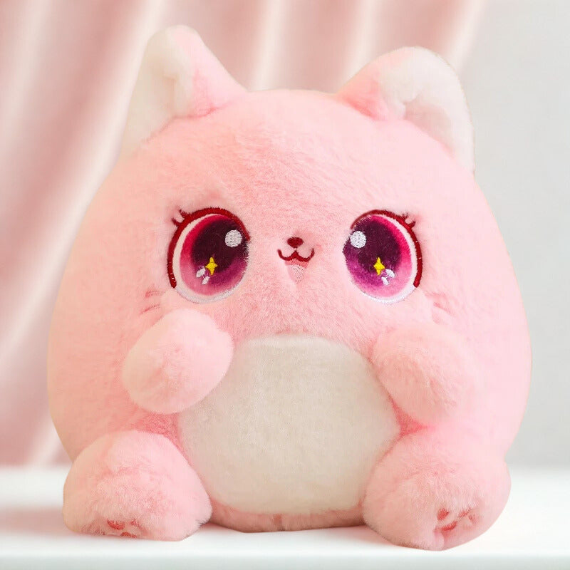 Dreamy Eyes Kawaii Cat Plushie Pink