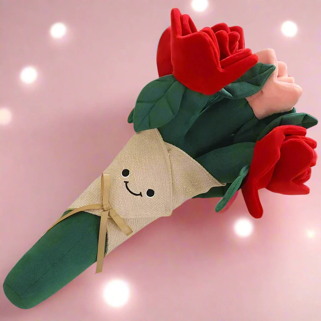 Everlasting Rose Red Plush Bouquet plushie flower