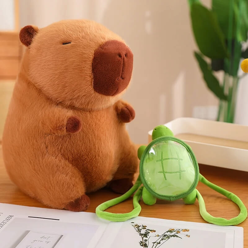 Kawaii Fluffy Capybara Plush stuffed animal detailed view