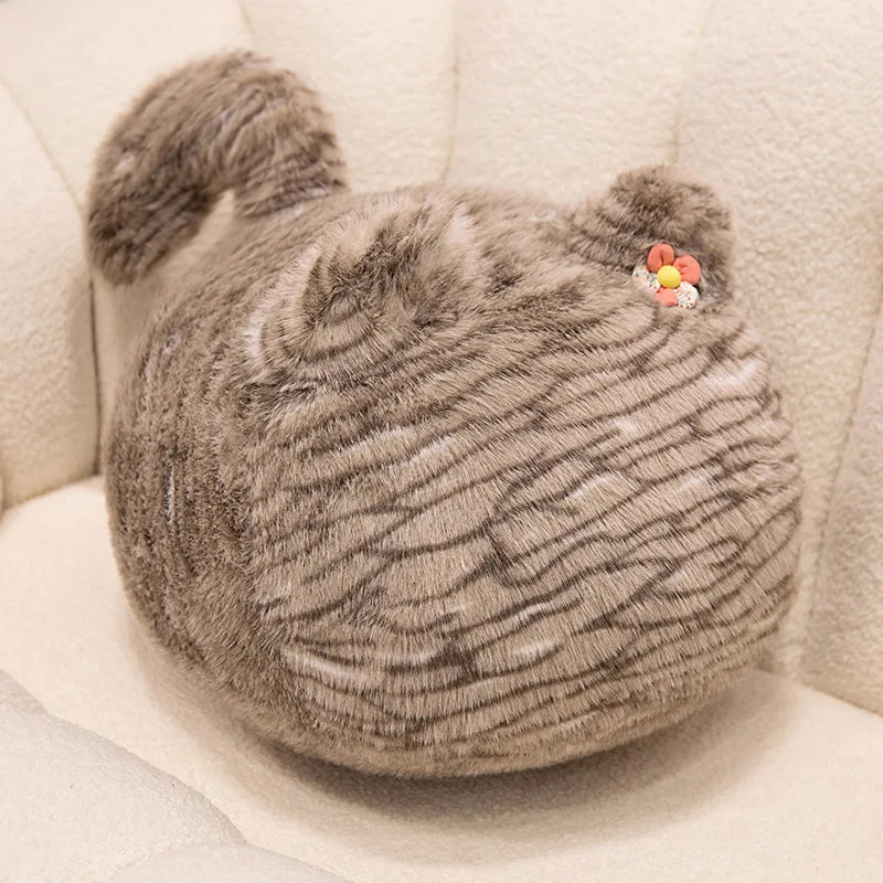 Kawaii Round Kitty Cuddle Plushie Cat Gray Color