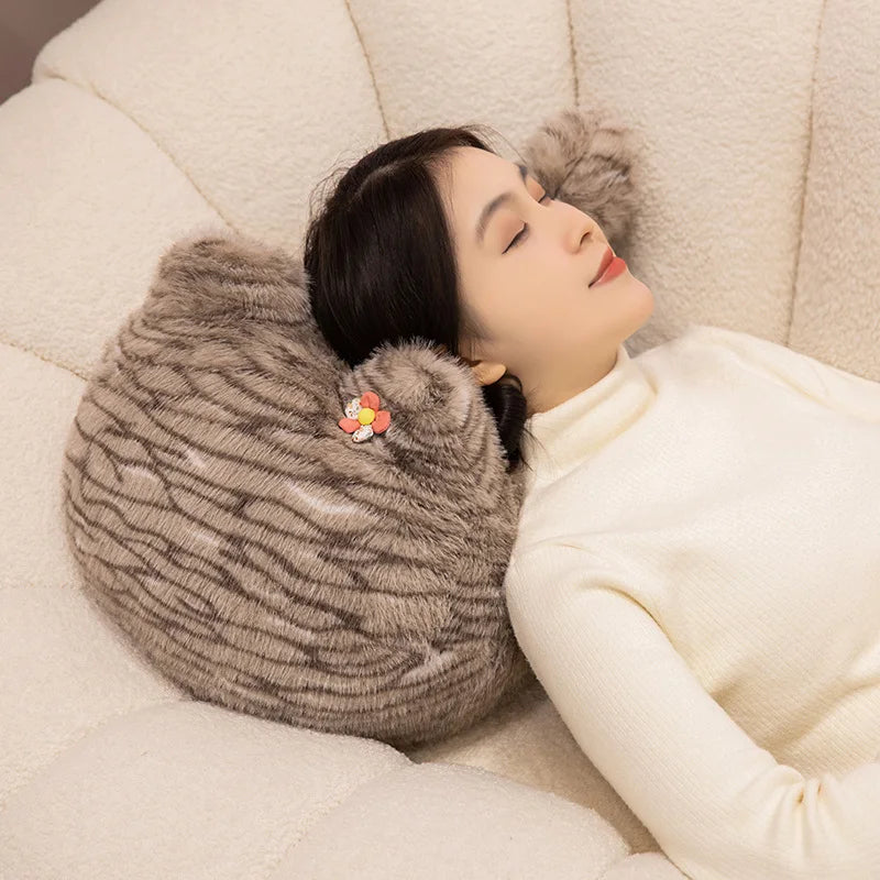 Kawaii Round Kitty Cuddle Plush Pillow