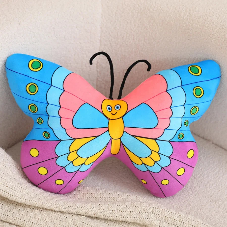 Butterfly Plush Pillow Light Blue Color