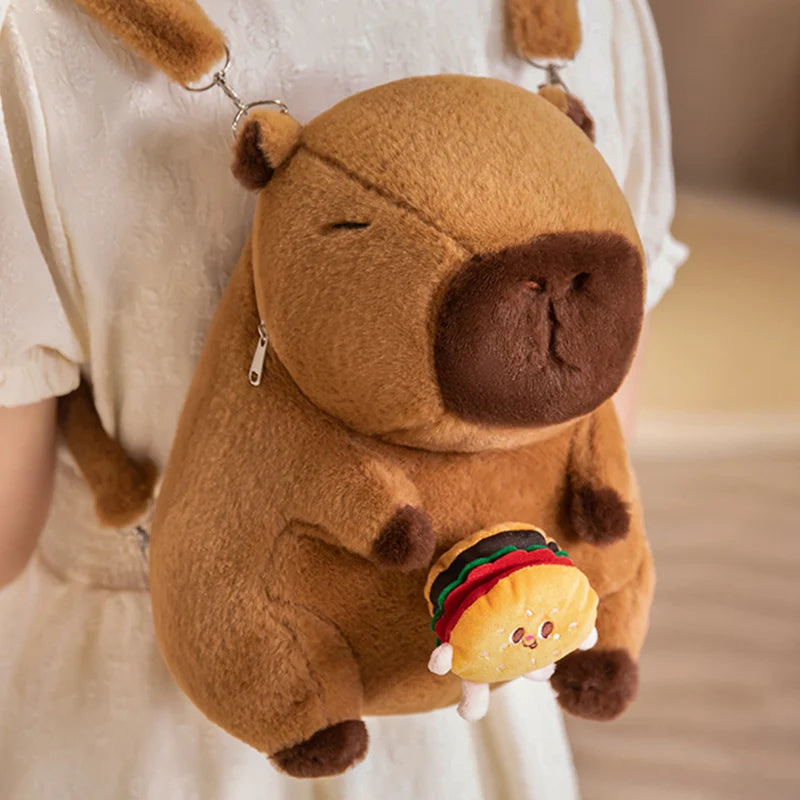 Kawaii Capybara Plushie Backpack Burger