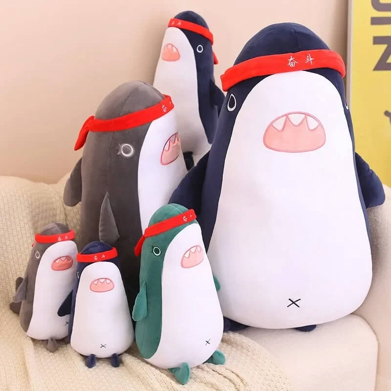 Sensei Sharkie plushie stuffed animal group