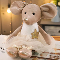 Ballerina Plush Mouse Brown Stuffed Animal