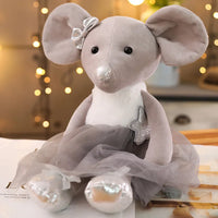Ballerina Plush Mouse Gray Stuffed Animal