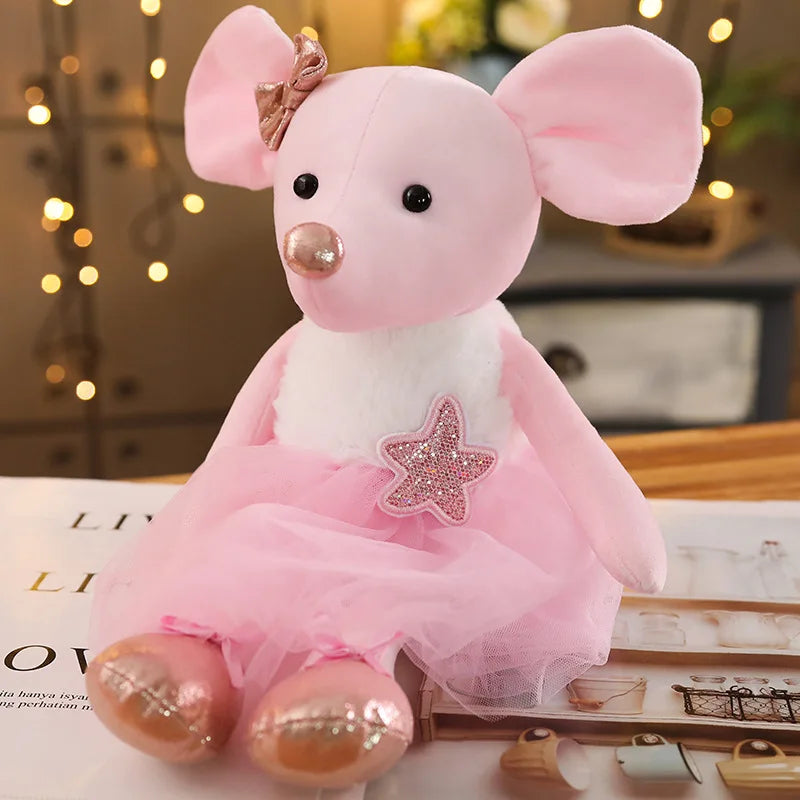 Ballerina Plush Mouse Pink Stuffed Animal