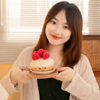 Berrylicious Strawberry Cuddle Cake Kawaii Plushie Detail of Size