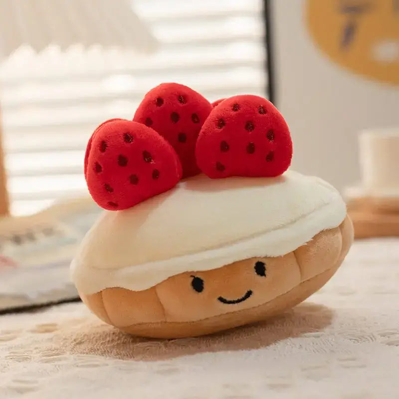 Berrylicious Strawberry Cuddle Cake Kawaii Plushie Red Color