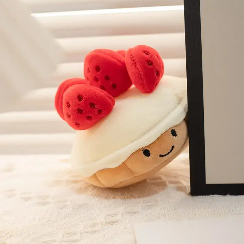Berrylicious Strawberry Cuddle Cake Kawaii Plushie Close Up