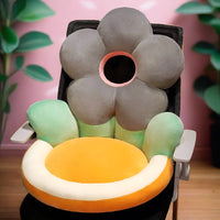 Big Fresh Flower Plush Chair Cushion plushie gray