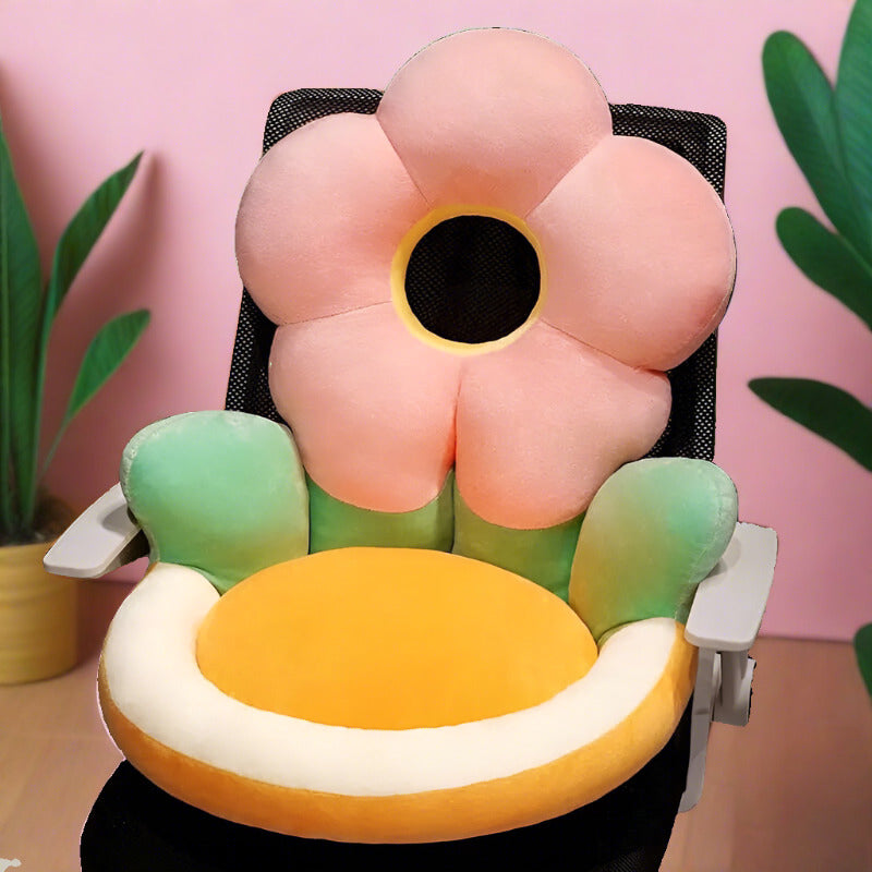 Big Fresh Flower Plush Chair Cushion plushie pink