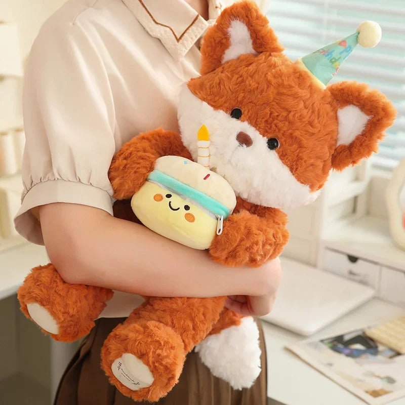 Birthday Buddy Plushie Front View Fox