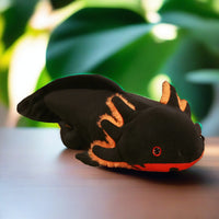 Black salamander with red chin plush toy