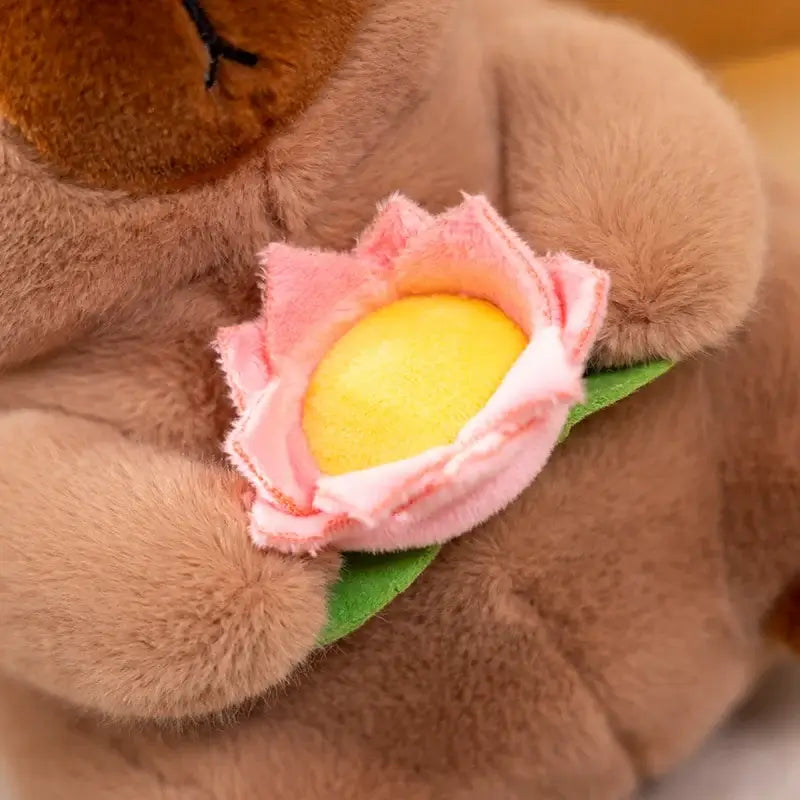 Capybara in Harmony Kawaii Plushies Lotus Detail