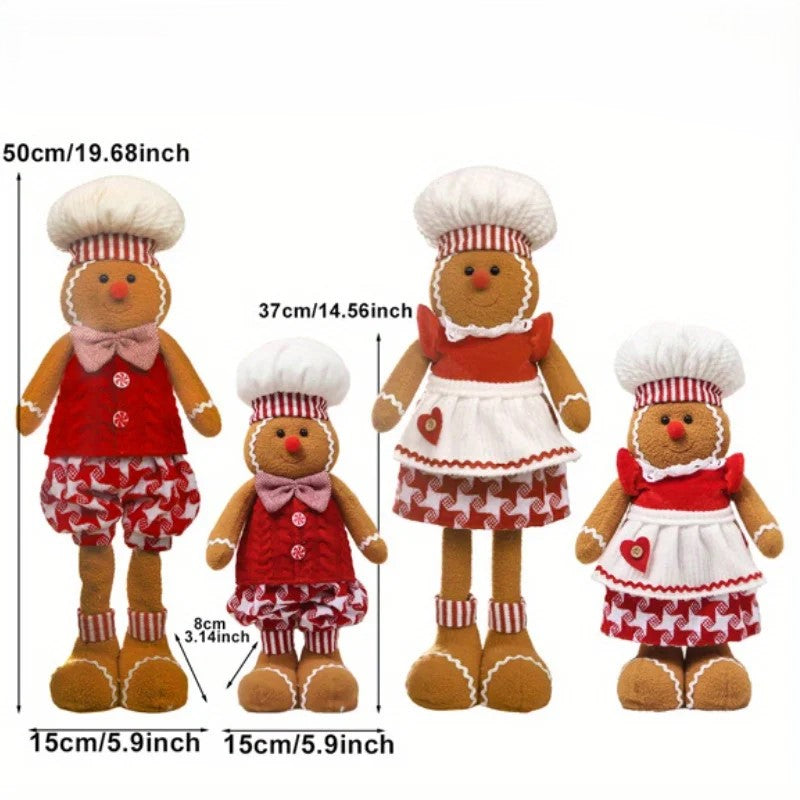 Christmas Stretchable Gingerbread Doll Size Chart