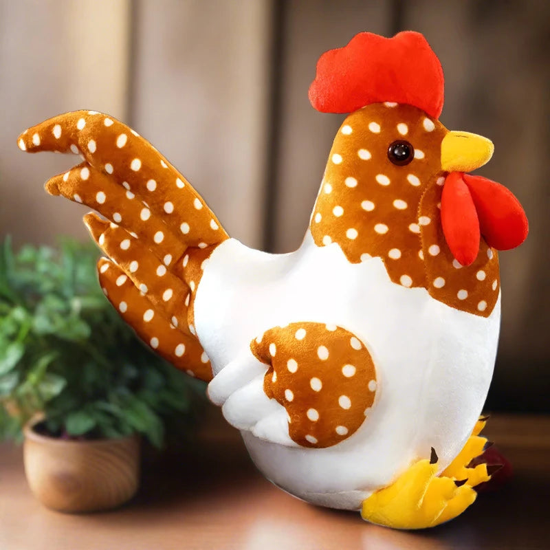 Cock-a-Doodle Companion brown rooster plushie