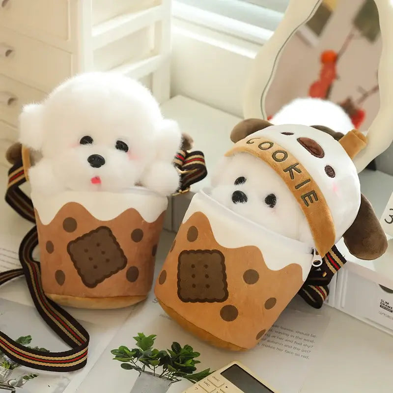 Cookie Cuddles Carry-Along Companion plushie bag showing open and shut detail