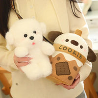 Cookie Cuddles Carry-Along Companion plushie bag dog stuffed animal removed from handbag