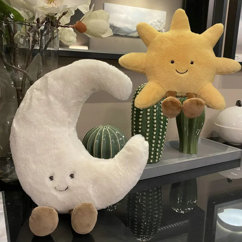 Cosmic Companions Kawaii Plushie Moon and Sun