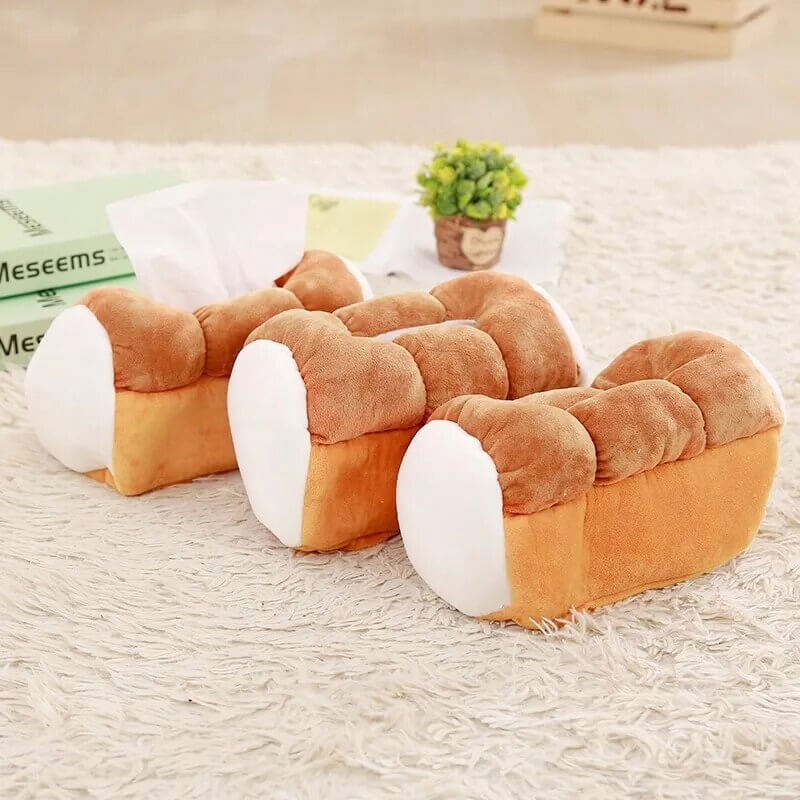 Tissue Box Plushie shaped like a loaf of bread