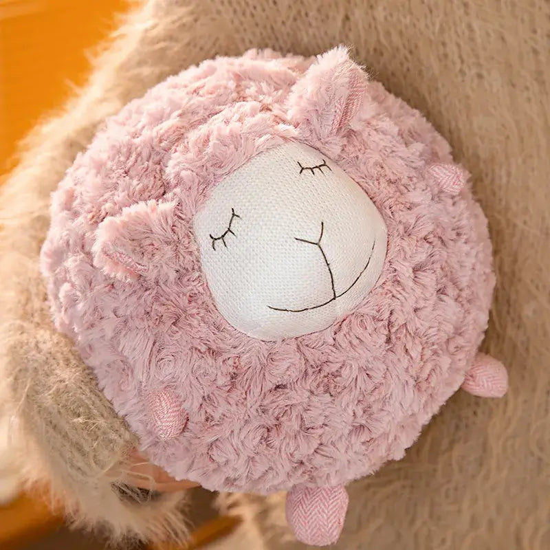 Cozy Cotton Lamb pink plushie detailed face