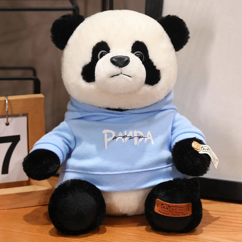 Cozy Panda Plushie with Hoodie Blue Color