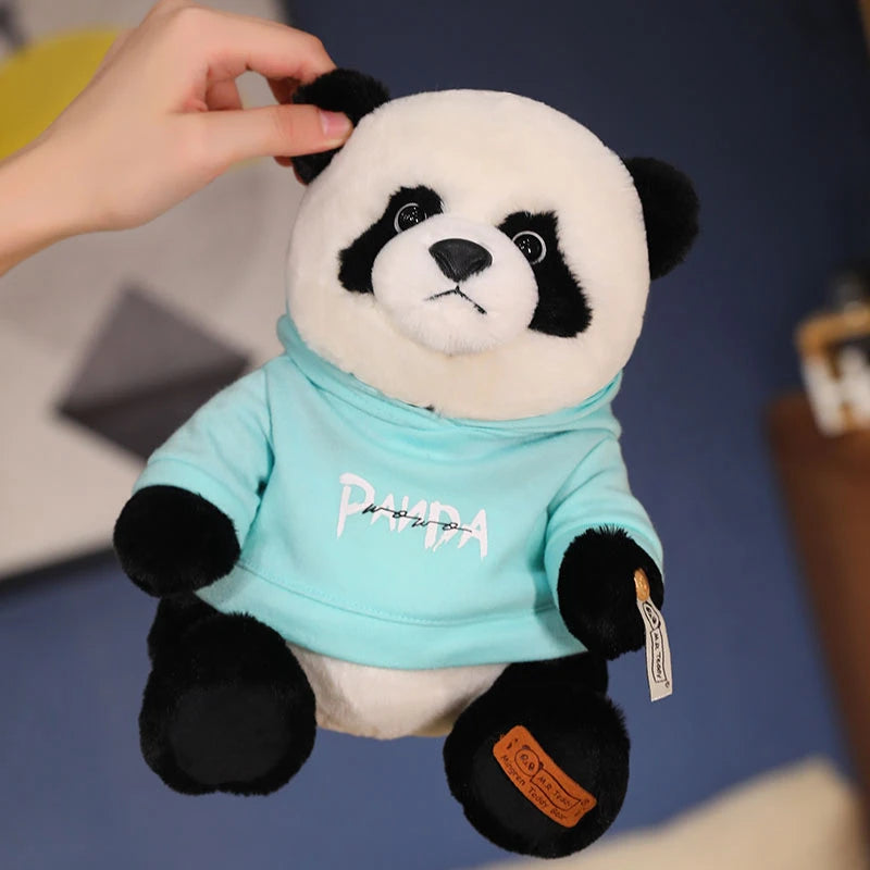 Cozy Panda Plushie with Hoodie Front View