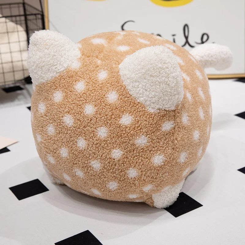 Cozy Colors Cat Plushie Brown Polka Dot Color