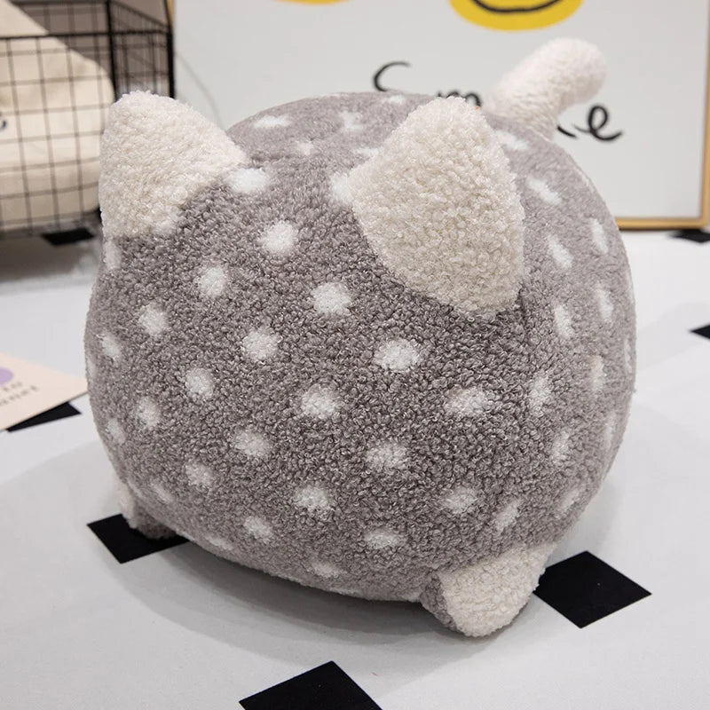Cozy Colors Cat Plushie Gray Polka Dot Color