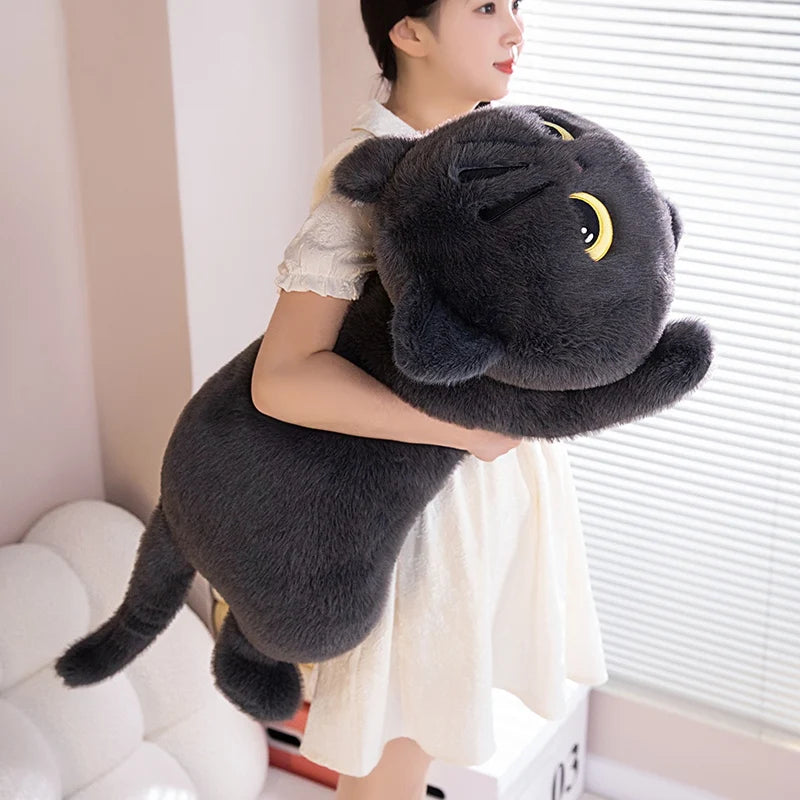 Cozy Paws Oversized Cat Plushie Gray