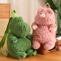 Cuddle N Carry Plush Backpack Pig and Dino Kawaii Plushie