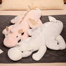 Cuddle Soft Giant Dragon Plushie Pink and White