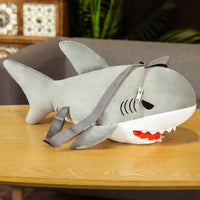 Cute Shark Plushie Backpack  Gray Color