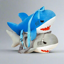 Cute Shark Kawaii Plushie Backpack Blue and Gray