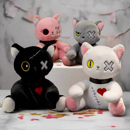 Dark Series Kawaii Plushie group of cats