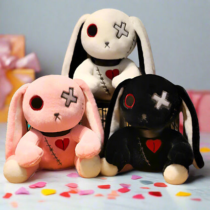 Dark Series Kawaii Plushie group of rabbits