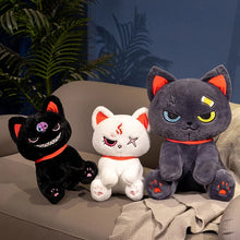 Dark Series Villainous Cat Plushie Black, Gray, White Colors