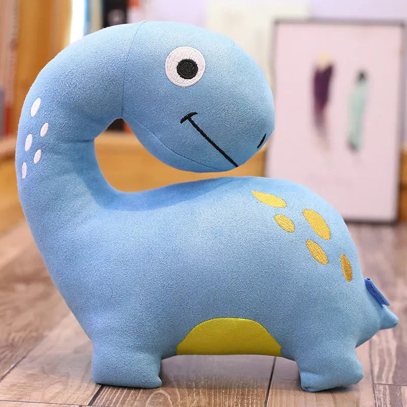 Dino Delight Cartoon Plushie Blue