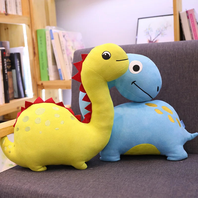 Dino Delight Cartoon Plushie Blue and Yellow Color