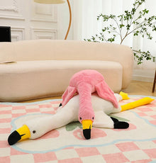 Flamingo Plushie Pink and White Colors