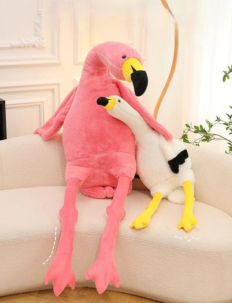 Flamingo Plushie White and Pink Plush