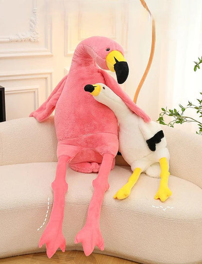 Flamingo Plushie White and Pink Plush