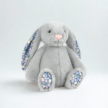 Flora Bunny Plushie Gray
