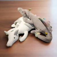 Fluff 'n Puff Dragon Plushie gray and white